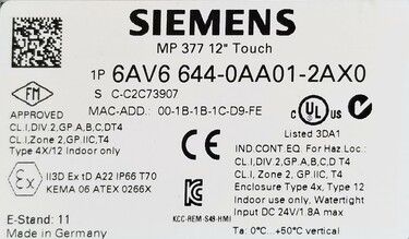 Siemens 6AV6644-0AA01-2AX0 | In Stock Ships Overnight